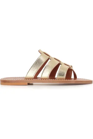 K jacques Sko, Dame, Grå, 38 EU, Læder, Platinum Læder Strappy Sandaler