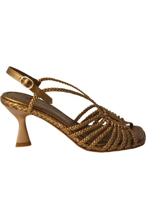 Pon´s quintana Sko, Dame, Brun, 39 EU, Læder, Håndvævet Kobber Metallic Sandal