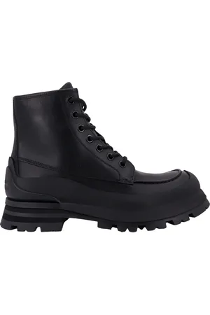 Alexander McQueen Sko, Herre, Sort, 41 EU, Læder, Italienske Læder Snørestøvler