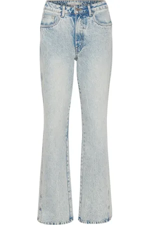 Gestuz Jeans, Dame, Blå, W26, Bomuld, Acidagz Hw Straight Jeans Bukser 10908903 Light Acid Wash