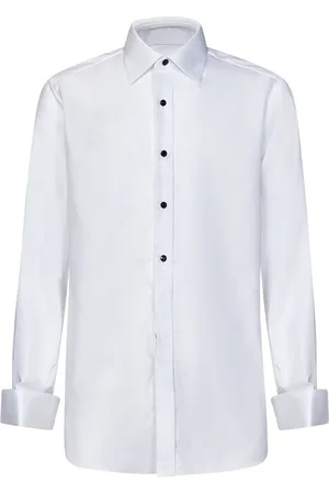 BRIONI Skjorte, Herre, Hvid, S, Bomuld, Hvid Bomuld Fransk Manchet Skjorte