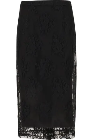Dolce & Gabbana Nederdel, Dame, Sort, S, Bomuld, Midi Skirts