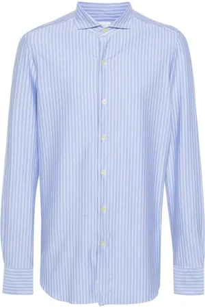 Finamore Skjorte, Herre, Blå, 4XL, Bomuld, Formal Bluser