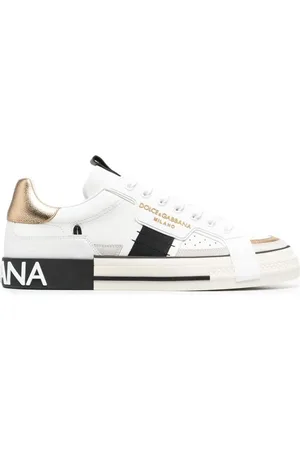 Dolce & Gabbana Sko, Herre, Hvid, 42 EU, Læder, Hvide Læder Custom 2.Zero Sneakers