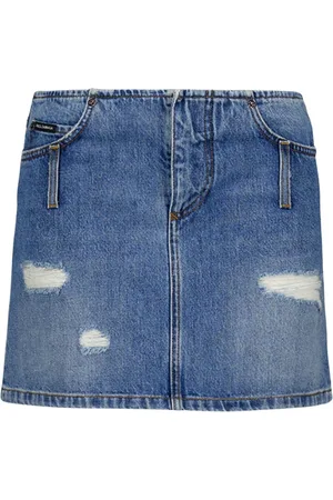 Dolce & Gabbana Nederdel, Dame, Blå, 2XS, Denim, Denim Skirts