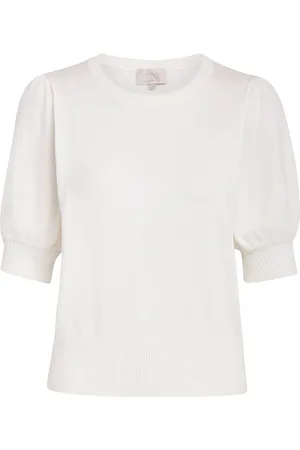 Minus Strik, Dame, Hvid, S, Uld, - Liva Knit Tee, Mi3939 - Broken