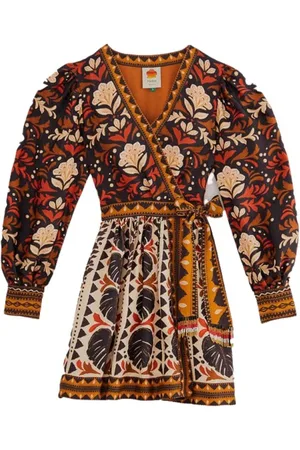 Farm Rio Kjole, Dame, Flerfarvet, S, Multifarvet Tapestry V Neck Mini Kjole