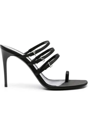 Saint Laurent Sko, Dame, Sort, 38 EU, Læder, Heeled Mules