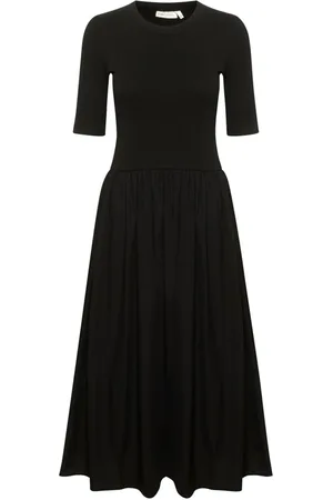 INWEAR Kjole, Dame, Sort, 2XS, Feminin Sort Kjole med Halve Ærmer