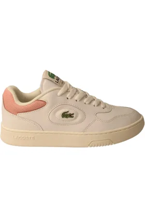 Lacoste Sko, Dame, Flerfarvet, 39 EU, Læder, Hvide lædersneakers med pink detalje
