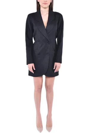 MVP Wardrobe Kjole, Dame, Sort, S, Polyester, Dobbeltbrystet jakke stil mini kjole