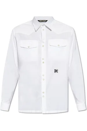Palm Angels Skjorte, Herre, Hvid, S, Bomuld, Stribet Skjorte