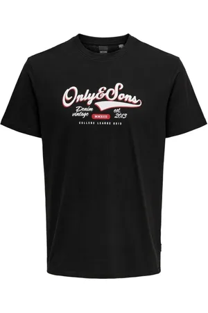 Only & Sons Top, Herre, Sort, XS, Bomuld, Afslappet Bomuld T-Shirt