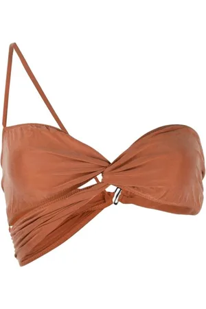 Jacquemus Top, Dame, Rød, L, Uld, Asymmetrisk Twist Bandeau Top