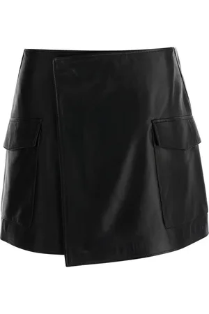 arma leder Nederdel, Dame, Sort, M, Leather Skirts