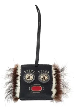 Fendi Pre-owned, Dame, Sort, ONE SIZE, Tyl, Pre-owned Laeder ngleholdere
