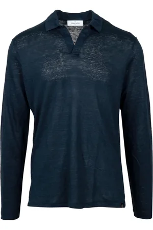 Gran Sasso Top, Herre, Blå, 3XL, Linned, V-neck Knitwear