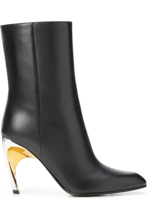 Alexander McQueen Sko, Dame, Sort, 36 EU, Læder, Sort læder Armadillo hæl ankelstøvler