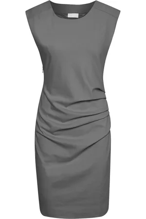 Kaffe Kjole, Dame, Grå, M, India Round-Neck Dress Dark Grey Melange
