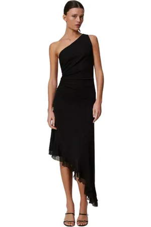 Twin-Set Kjole, Dame, Sort, XS, Uld, Midi Dresses