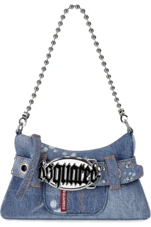 Dsquared2 Taske, Dame, Blå, ONE SIZE, Denim, Gothic Denim Taske med Maxi Spænde