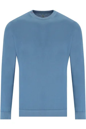 BOB der Bär Strik, Herre, Blå, 3XL, Bomuld, Round-neck Knitwear