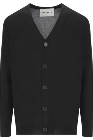 AMARANTO Strik, Herre, Sort, L, Bomuld, Cardigans