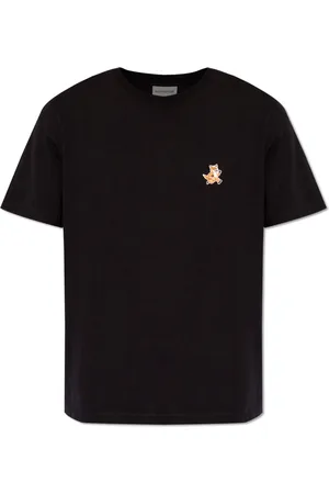 Maison Kitsuné Top, Herre, Sort, L, Bomuld, T-shirt med logo