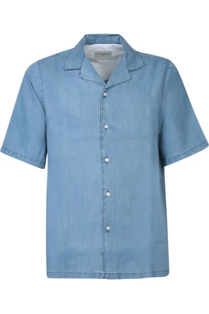 OFFICINE GENERALE Skjorte, Herre, Blå, L, Bomuld, T-shirts