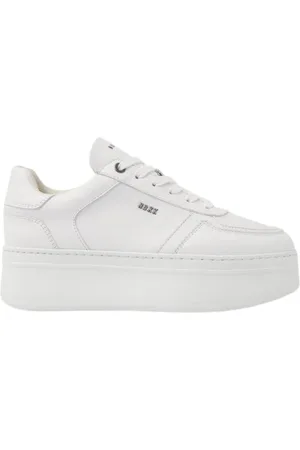 Nubikk Sko, Dame, Flerfarvet, 41 EU, Læder, Bayou Platform Hvid Læder Sneaker
