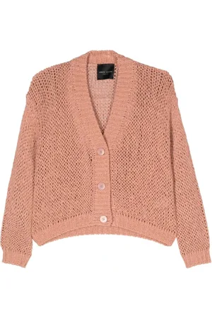 Roberto Collina Strik, Dame, , M, Bomuld, Hvid Bomuld Strikket Knap Cardigan