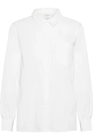 Cream Bluser & Skjorter, Dame, Hvid, 2XL, Bomuld, Cracir Shirt Bluser 10608683 Snow