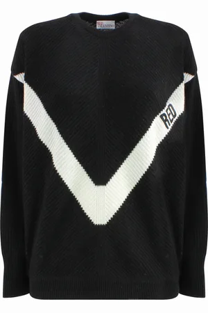 RED Valentino Strik, Dame, Sort, S, Uld, Round-neck Knitwear
