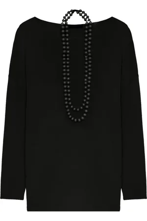 Elena Miro Top, Dame, Sort, S, Uld, Langærmet Striktrøje
