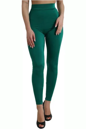 Dolce & Gabbana Bukser, Dame, Grøn, XS, Nylon, Leggings