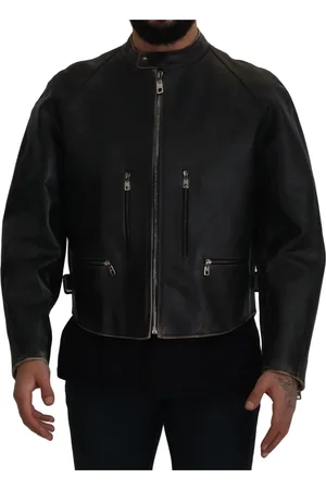 Dolce & Gabbana Jakke, Herre, Sort, 2XL, Uld, Leather Jackets