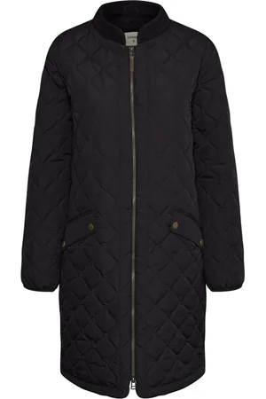 Cream Jakke, Dame, Sort, S, Uld, Quiltet Jakke med Ribkant