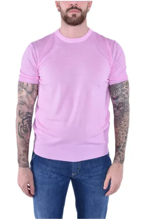 KANGRA CASHMERE Top, Herre, Lyserød, 2XL, Bomuld, Blød Bomuld Wave T-shirt