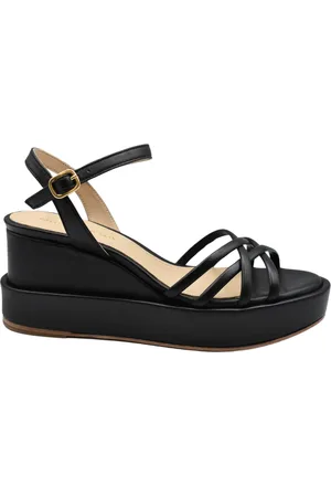 Paloma Barceló Sko, Dame, Sort, 36 EU, Læder, Sorte Kile Sandaler med Stropper