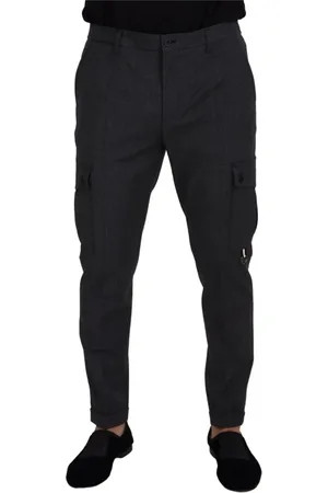 Dolce & Gabbana Bukser, Herre, Grå, L, Uld, Slim-fit Bukser