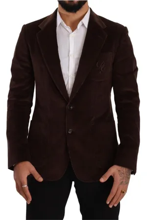 Dolce & Gabbana Jakke, Herre, Brun, L, Bomuld, Brun Corduroy Slim Fit Blazer