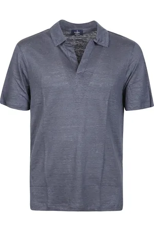 BARBA Top, Herre, Blå, M, Uld, Polo Bluser