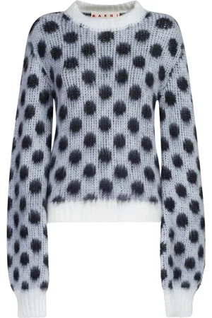 Marni Strik, Dame, Flerfarvet, M, Mohair Blend Polka Dot Pullover