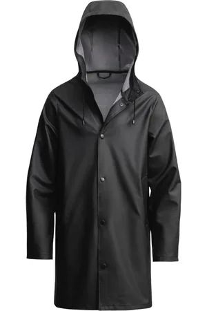 Stutterheim Jakke, Herre, Sort, XS, Uld, Stilfuld Letvægtsregnfrakke