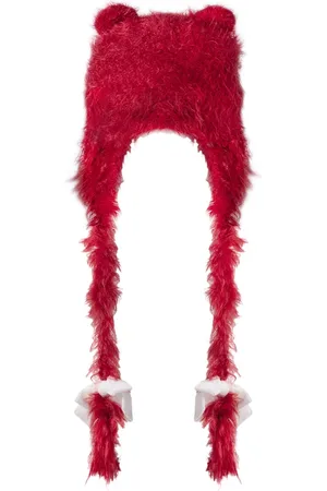VIVETTA Tilbehør, Dame, Rød, ONE SIZE, Rød Kat Øre Fletning Hat