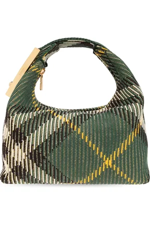 Burberry Taske, Dame, Grøn, ONE SIZE, Uld, Mini Peg Duffle håndtaske