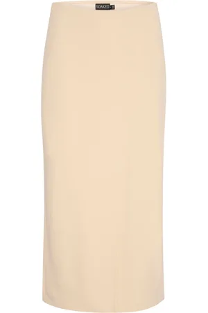 Soaked in Luxury Nederdel, Dame, , 2XL, Polyester, Elegant Sandshell Nederdel