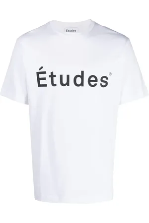 Etudes Top, Herre, Hvid, M, Bomuld, Bomuld Logo Print T-Shirt