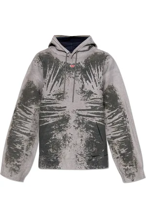 Diesel Sweathshirts & Hoodies, unisex, Grå, S, Bomuld, D-Um-Rib-S Hættetrøje