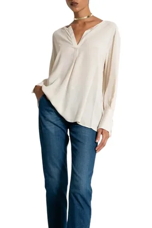 Kaos Bluser & Skjorter, Dame, Hvid, M, Uld, Koreansk Stil Bluse